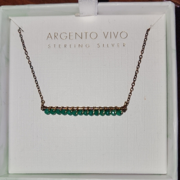 Argento Vivo Gold and Green Necklace - Picture 1 of 4